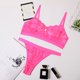 thumbnail image 4 of Encaje sexy conjunto de ropa interior sujetador ropa interior regalo para mujer, rosa fluorescente, S 2 piezas Jumpingount XX000054-04, 4 of 7
