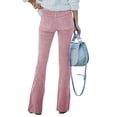 thumbnail image 7 of Voguele Ladies Trousers Wide Leg Bottoms Corduroy Palazzo Pant Daily Wear Flare Pants Casual Pink M, 7 of 7