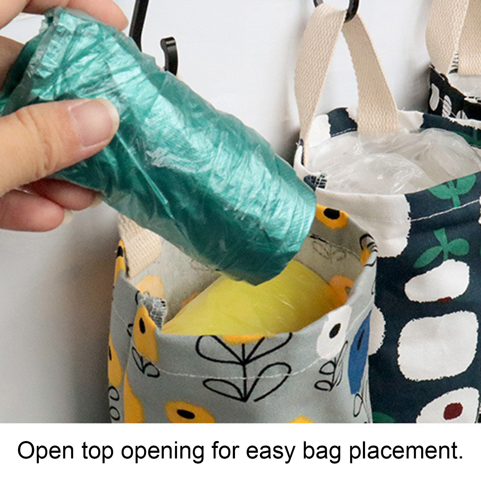 Travelwant Plastic Bag Holder Watertight Wall Mount Grocery Bag Holder for Plastic Bags Dispenser Hanging Folding Trash Garbage Bag Organizer for