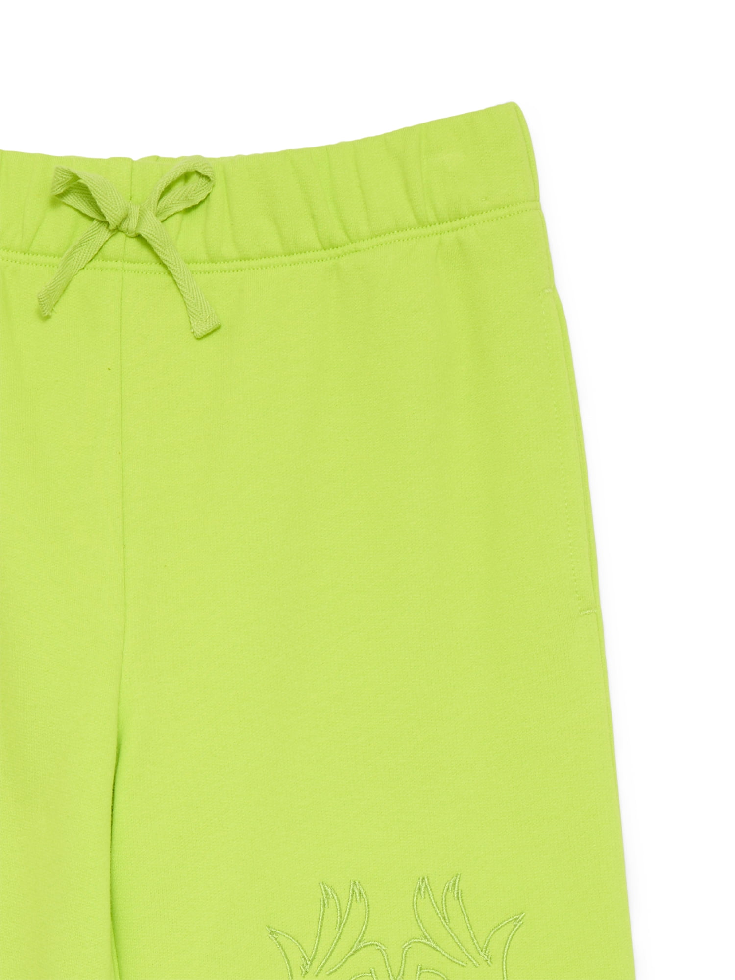 Dr. Seuss Grinch Girls' Embroidered Wide Leg Sweatpants, Sizes 4-16