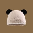 thumbnail image 2 of Yuanlong Unisex Bucket Hat Bear Ear Lined Winter Fisherman Cap Thickened Cute Outdoor Activity Headwear, 2 of 3