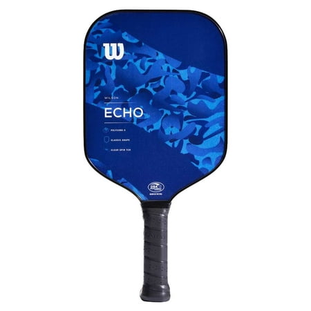 Wilson Echo Camo Pickleball Paddle, Fiberglass Composite Classic Shape - Blue