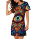 thumbnail image 2 of Easygdp Vibrant Psychedelic Eye Camisón de manga corta para mujer, informal, estampado, 2 of 6