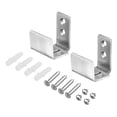 thumbnail image 1 of Unique Bargains Guide de Sol pour Porte de Grange, 2 Pcs Matériel de Porte Coulissante en Acier Inoxydable Support en U Réglable Design Affleurant (Argent), 1 of 6