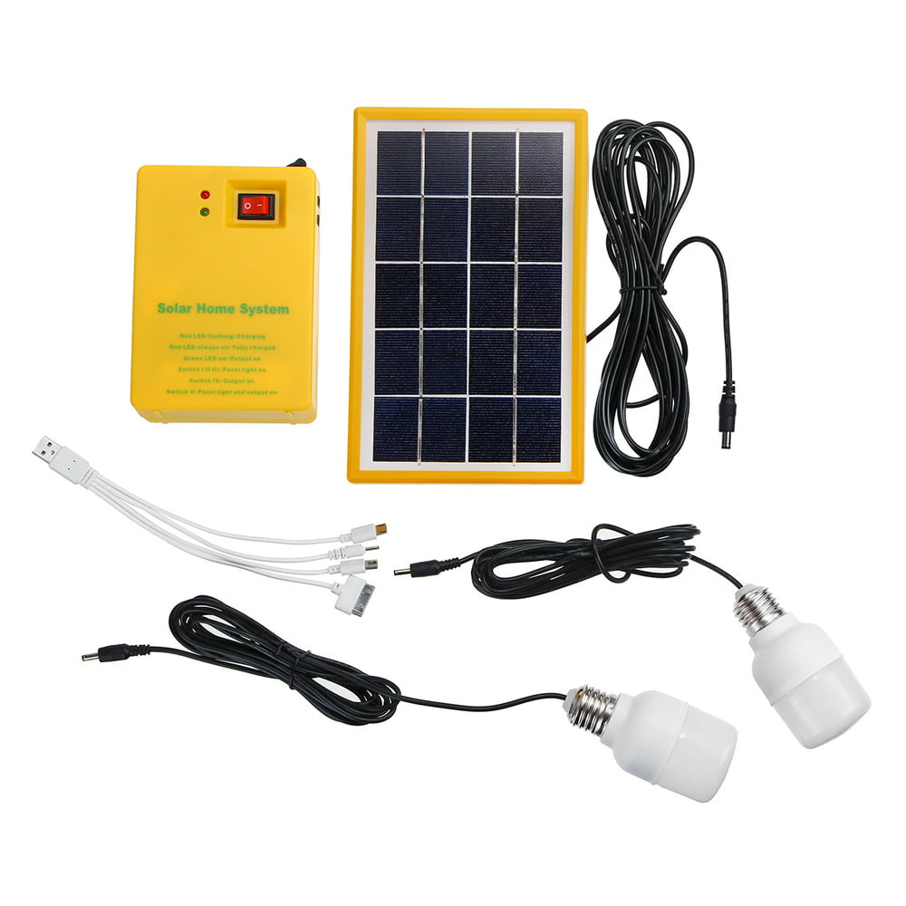 Portable Solar Generator with Solar Panel Solar BT Speaker System with 2/3 LED Bulbs, MP3 Player