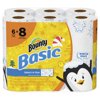 Bounty Basic Select-A-Size Paper Towels, Winter Print, 6 Big Rolls = 8 Regular Rolls