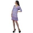 thumbnail image 4 of Moomaya Georgette Printed 3/4 Sleeve V-Neck Casual Short Length Dress For Women, 4 of 6