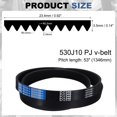 thumbnail image 2 of 530J10 PJ V-Ribbed Belt 10 Ribs 53" Length x 0.92" Width x 0.14" Height, EPDM Rubber Poly V Belt, Multi Wedge Micro V Belt, 2 of 5