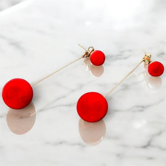 RubyLee Elegance Red Sphere Earrings