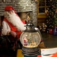 thumbnail image 3 of Christmas Water Lantern Snow Globe with Santa and Elk, Musical Lighted Holiday Table Decor, 3 of 7