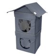 thumbnail image 1 of Kitty City Condominio para gatos al aire libre de 2 niveles, cama grande para gato, cubo apilable, c, 1 of 7