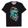 thumbnail image 3 of Bibifish Mens Short Sleeve Graphic Tee Shirt Retro Skull Print Breathable Casual Rock Style Crew Neck T-Shirts, 3 of 4