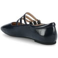 thumbnail image 5 of Journee Womens Darlin Multi Strap Square Toe Dress Flats, Widths Available, 5 of 9