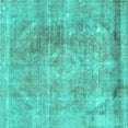 thumbnail image 1 of Ahgly Company Machine Washable Indoor Square Persian Turquoise Blue Traditional Area Rugs, 6' Square, 1 of 4