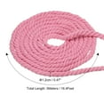 thumbnail image 2 of Unique Bargains 1/2'x16' Natural Twisted Cotton Rope 3 Strand Soft Craft Rope with Drawstring Bag Pink 2 Pack, 2 of 6
