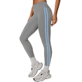 thumbnail image 1 of Tummy Control Compression Leggings for Women, High Waist Workout Running Yoga Pants Gray Blue M, 1 of 8