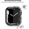 thumbnail image 2 of 2-Pack Bling Case Compatible for Apple Watch 44mm Series 6/SE/Series 5/Series 4 with Screen Protector PC Shockproof Diamond Rhinestone Bumper Face Cover for iWatch Women (44mm, Black/Clear), 2 of 5
