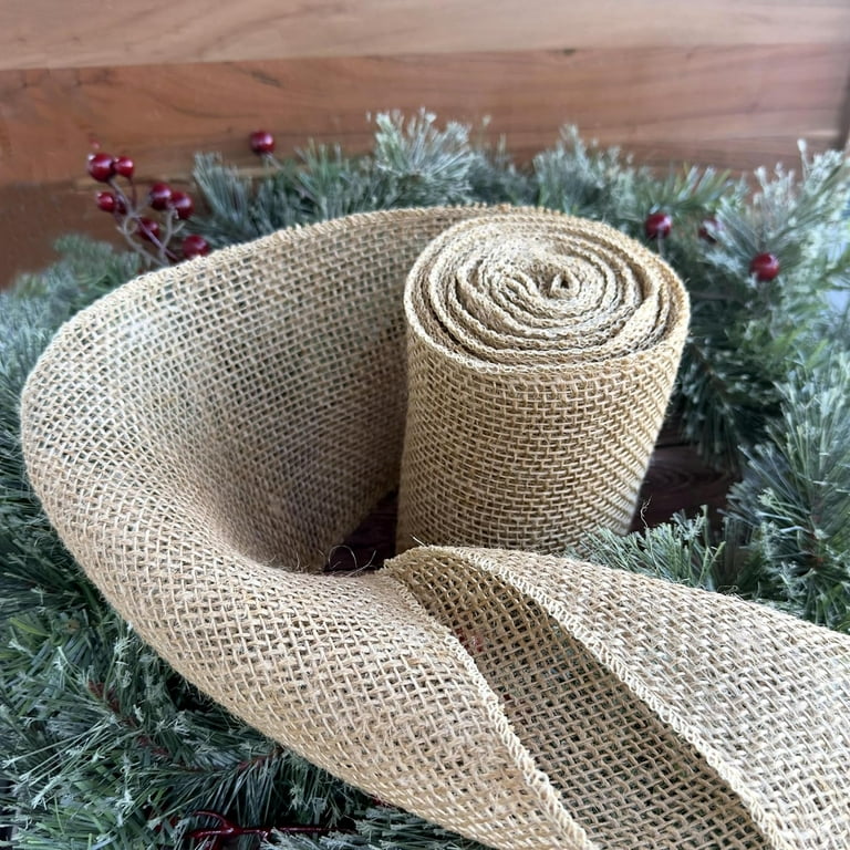 Natural Burlap Fabric With Burlap Ribbon For Christmas Tree - Temu