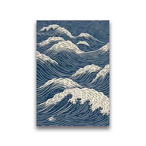Waves Line Art Pictures Surfing Penguin Manta Dolphin Whale Prints Canvas Painting for Home Living Room Decoration50 x 70 cm (without frame),04