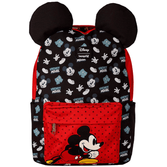 Loungefly Disney Mickey Mouse Icon Mini Backpack Black Red Convertible Stripes Mickey Mouse Exclusive Convertible Backpack & Tote Crossbody  main image 3