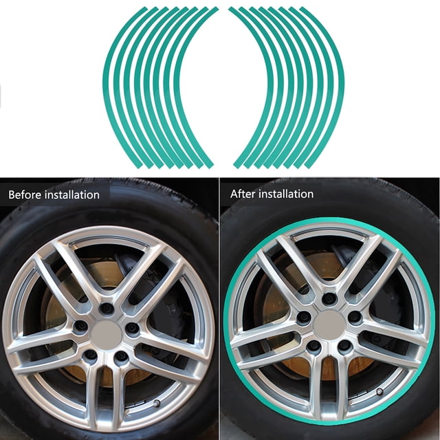 16 Tiras Reflectantes Para Llantas De Rueda, Universales, Para Coche Y Motocicleta, Resistentes A Los Rayos UV, 6 Colores, Fáciles De Quitar.