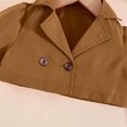 thumbnail image 6 of Odeerbi Toddler Girls Slip Pleated Dress with Notched Lapel Cropped Jacket Two Pieces Dress Set Fashion Solid Color Jacket Long Sleeve Coat Solid Color Strap Skirt Two Piece Set Khaki, 6 of 8