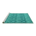thumbnail image 2 of Ahgly Company Machine Washable Indoor Rectangle Abstract Turquoise Blue Modern Area Rugs, 7' x 9', 2 of 4