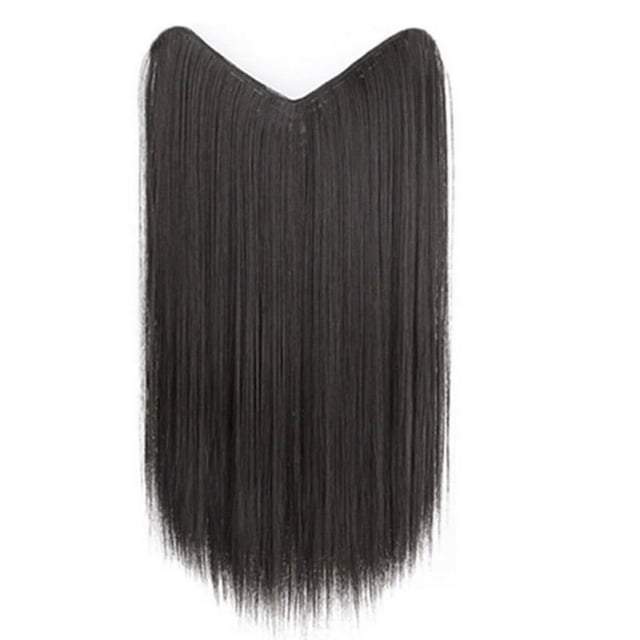 MesaSe Perruque Femme Cheveux Longs Demi-Chef en U Invisible Sans Coutures Longue Lisse