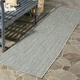 thumbnail image 4 of SAFAVIEH Courtyard Morven Chevron Stripes Indoor/Outdoor Area Rug, 4' x 5'7", Grey/Navy, 4 of 11