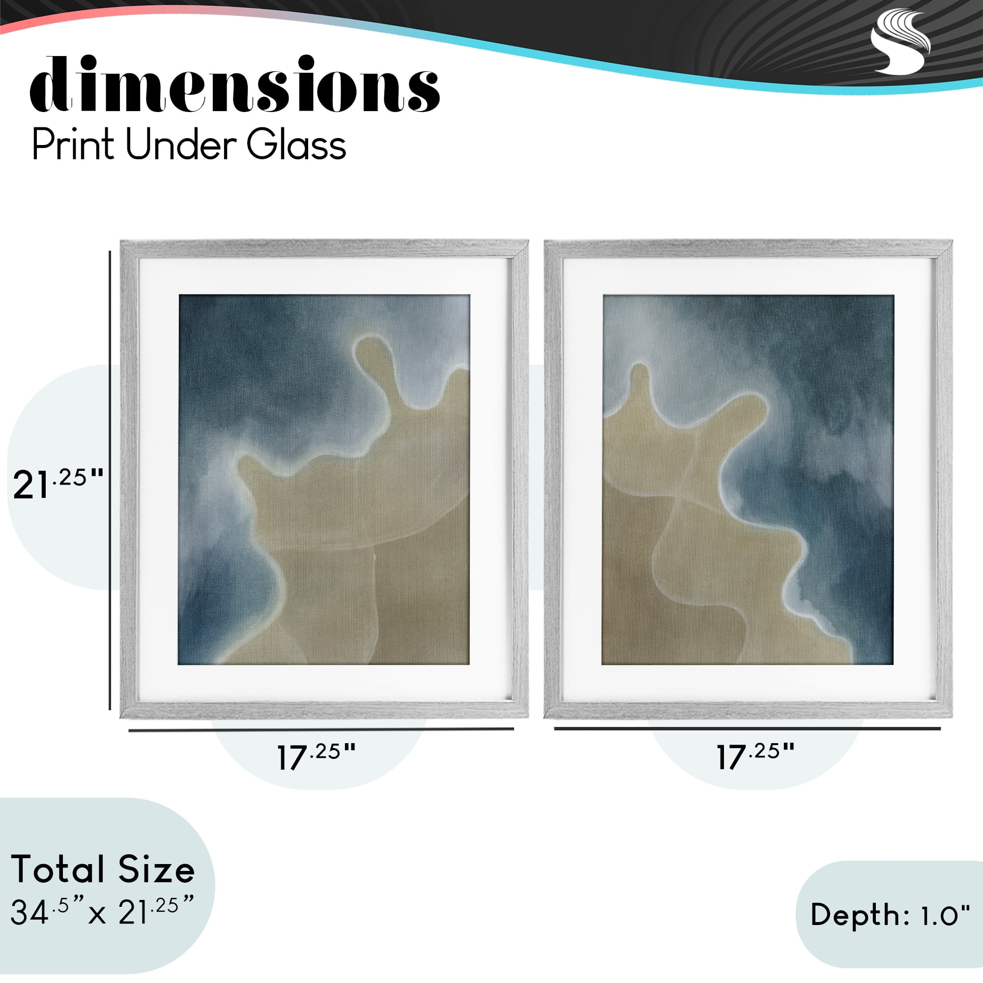 Stupell Industries Aerial Turning The Tides 2 Piece Gray Framed Print Under Glass Set, design by Grace Popp