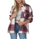 thumbnail image 4 of Pntutb Mujer Casual Suelto A Cuadros Impreso Manga Larga Vintage Solapa Lana Abrigo Flash Selecciones Pntutb Pntutb-6123, 4 of 9