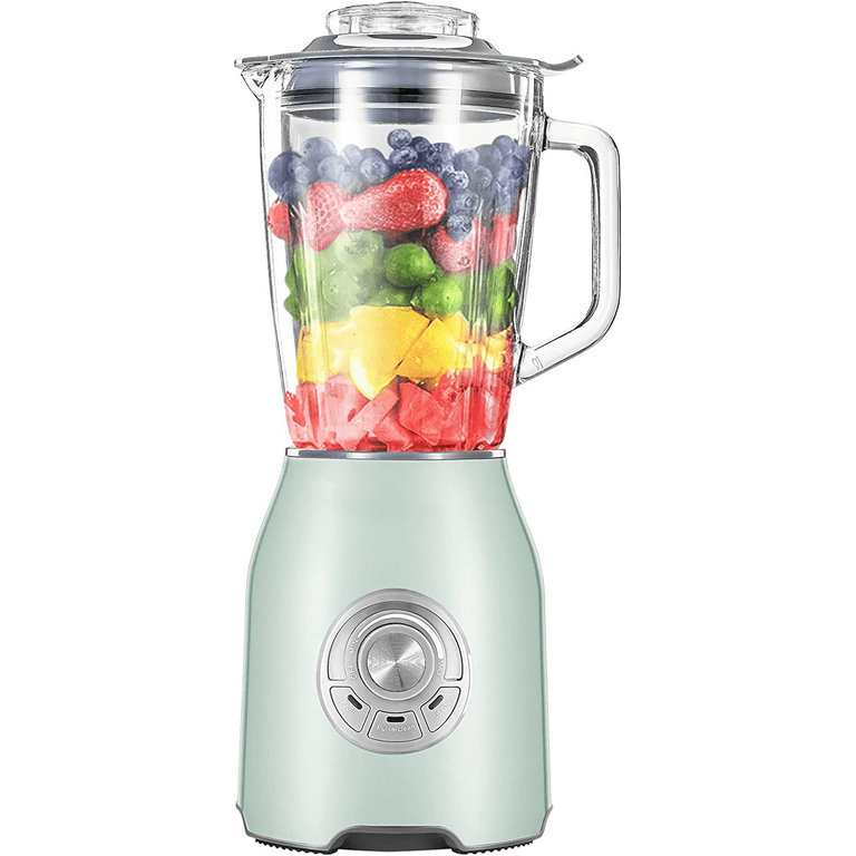 Blender for Shakes and Smoothies 52oz Plastic Jar and 500 Watts Countertop  Blender for Kitchen with Pulse Smoothie Blender Licuadora White and Grey