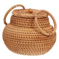 thumbnail image 4 of KAKOWELY Handmade Sundries Organizer Rattan Storage Box 1Pack Brown 5.5X5.5in, 4 of 10