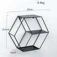 thumbnail image 2 of Kesenlong Hexagon Honeycomb Shelf Metal Wall Rack for Home Storage Organizer, 2 of 10