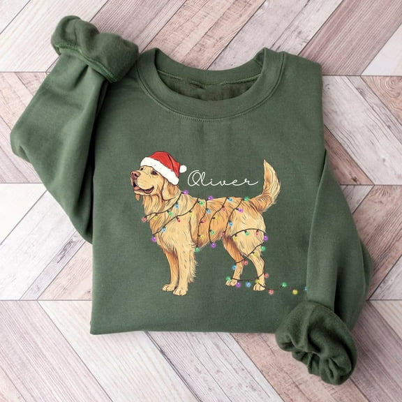 Christmas Golden Retriever Sweatshirt, Golden Retriever Lover Shirt, Golden Retriever Christmas Light Sweater
