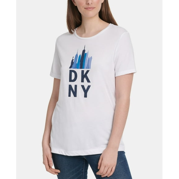 DKNY Skyline Graphic T-Shirt White Combo XS