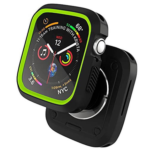 Compatible with Apple Watch 38mm Case, Sport Protective Case for iWatch Women Men Kids GPS iWatch Series 3/2/1, Black, Neon Green