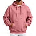 thumbnail image 2 of Men's Soft Fleece Oversized Hoodie Skin Friendly Adjustable Drawstring Hood Kangaroo Pocket Daily Street Winter Layering Sweatshirt, 2 of 8