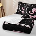 thumbnail image 4 of meiyoeat Pink Cute Bow Twin Quilt Set For Girls,Kawaii Bowknot Monogrammed J Twin Coverlet Set For Kids,2pcs, 4 of 7