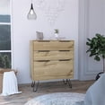 thumbnail image 2 of Atlin Designs Commode Moderne en Métal avec 3 Tiroirs et Comptoir en Chêne Clair, 2 of 7
