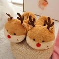 thumbnail image 5 of Couple Cartoon Animal Slippers With Padded Heels Winter Warm Indoor Floor Shoes, 5 of 7