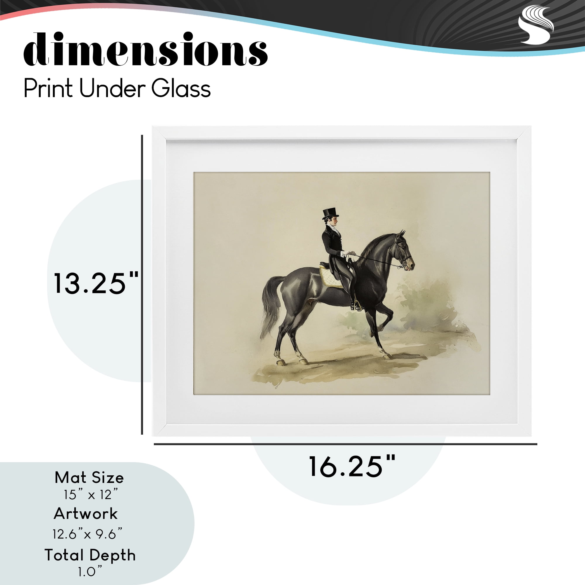 Stupell Industries Gentleman On A Horse White Framed Print Under Glass, design by Sisi and Seb