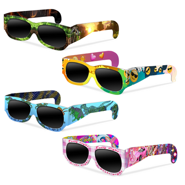 Kool Shades for Kids Sunglasses, Variety 4 pack UV400 Sunglasses for Kids Ages 6-12, Eco-Friendly and Reversible, Unisex Sports Style