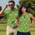 thumbnail image 5 of HUIACONG Matching Golf Outfits for Couples Womens Sleeveless Golf Shirts Men Short Sleeve Collared Athletic Tops Quarter Zip Quick Dry Moisture Wicking Active Wear Green Woman S, 5 of 6