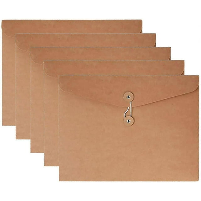 Kraft String Envelope File Folder Project Pockets File Jacket Document Organizer Flat-no Expansion A4 Letter Si