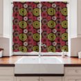 thumbnail image 2 of Ambesonne Geometric Kitchen Curtains, Funky Vortex Lines, 55"x45", Lime Green Dark Brown, 2 of 3
