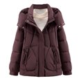 thumbnail image 4 of Winter Coats for Women Stylish Winter Jacket Short Coat With Hood Warm Quilted Outerwear Lightweight Windproof Thermal Insulation For Cold Weather Winter Jackets for Women, 4 of 5