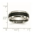 thumbnail image 2 of Stainless Steel Carbon Fiber 8mm Polished Band Ring Size 8.5 Ring for Women and Men, 2 of 2