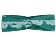 thumbnail image 1 of Nautical Headband, Cartoon Design Swirling Ocean Waves Flow in Pastel Colors Print, Elastic and Soft Women's Bandana for Sports and Everyday Use, Grey Red Coconut, by Ambesonne, 1 of 3
