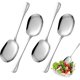 thumbnail image 3 of Juego de 4 cucharas para servir, cuchara para servir de acero inoxidable, cuchara para servir buffet, cuchara grande para servir buffet, cuchara para buffet de restaurante, plateada (25,5 * 7,3), 3 of 5